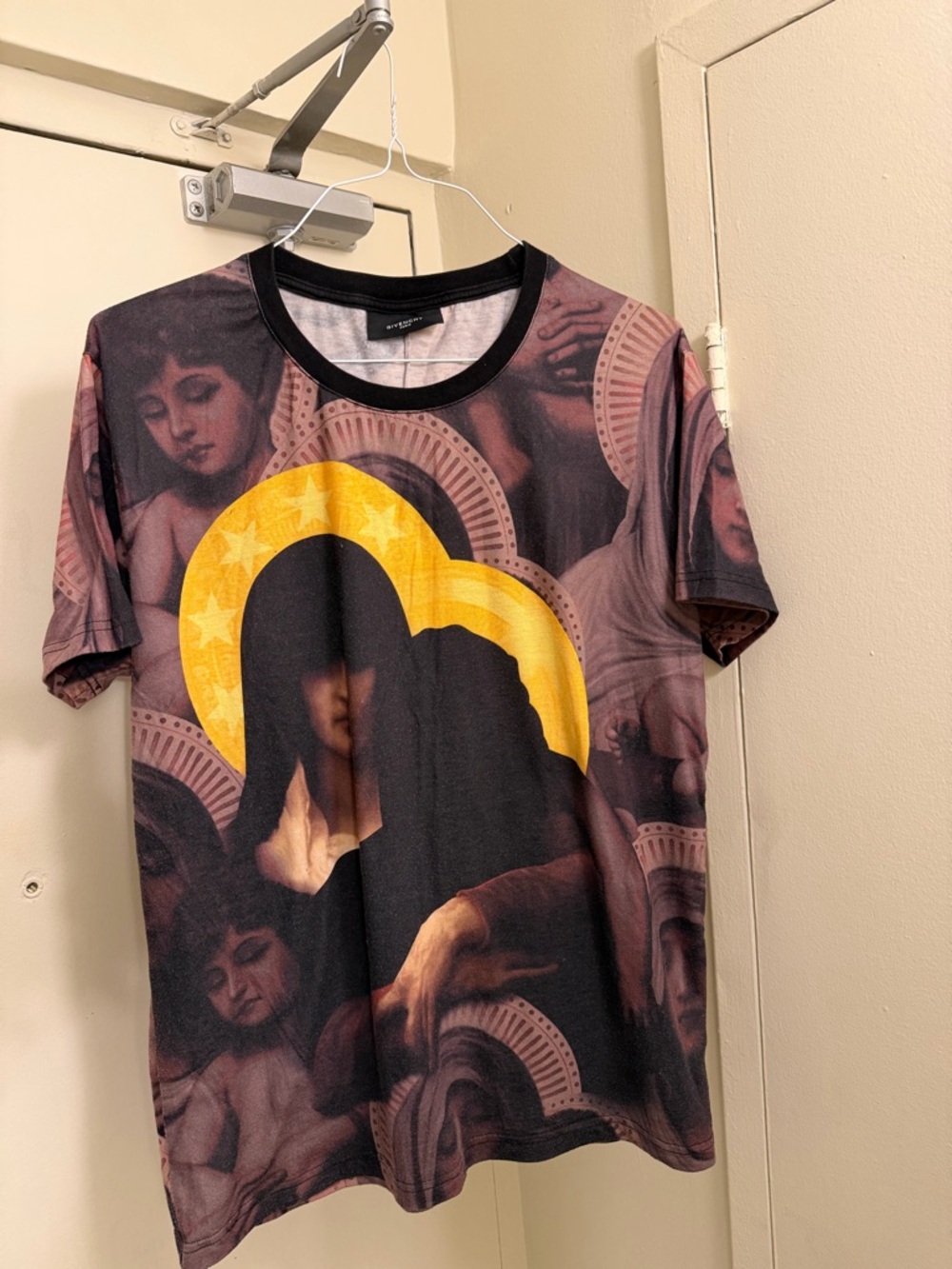 Givenchy Black and Gold Graphic Icon Print Men’s Shirt